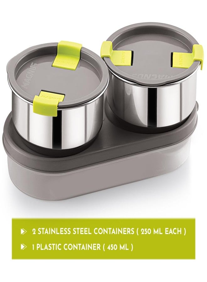 Magnus Olive 3 Lunch Box Set: Leak-Proof Stainless Steel Containers with Thermal Bag - Lunch Box for Kids and Lunch Boxes for Office Men - Airtight & Insulated Food Tiffin (950 ml) - Image 4